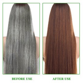 Drak-Braun Haar Färbung Shampoo & Conditioner 3 in 1, Lang Anhaltende Schwarze Farbe Kombiniert mit Tiefenpflege, Pflanzliche Formel für Anti-Haarausfall, für Männer und Frauen