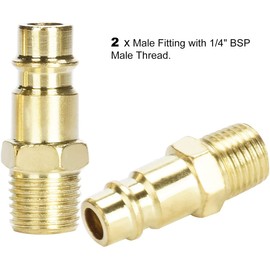 Compressed Air Coupling 1/4 Inch for Compressed Air Connections, Euro Compressed Air Coupling 1/4 Inch BSP Quick Coupling for Hoses, Coupling Plug, Air Line, Hose, Compressor Fitting Couplings, Pack