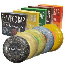 US Brand H2PRO Marula Shampoo Bar 5-Piece Set Argan Black Castor