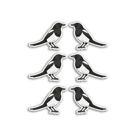 6 x 5cm Magpie Vinyl Stickers - Bird Wildlife Animal Cartoon Luggage Men Women Boys Girls Design Small Decal Laptop Scrapbooking #31019