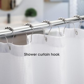 Sonicefit Set of 12 Shower Curtain Hooks, Rust Proof Stainless Steel Shower Curtain Rings for Bathroom Shower Rods Hangers, Nickel Shower Curtain Roller Ball Hooks,Easy Installation (Silver, 12pcs)