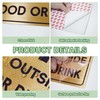 2PCS No Outside Food or Drink Sticker, Self-Adhesive Brushed Gold