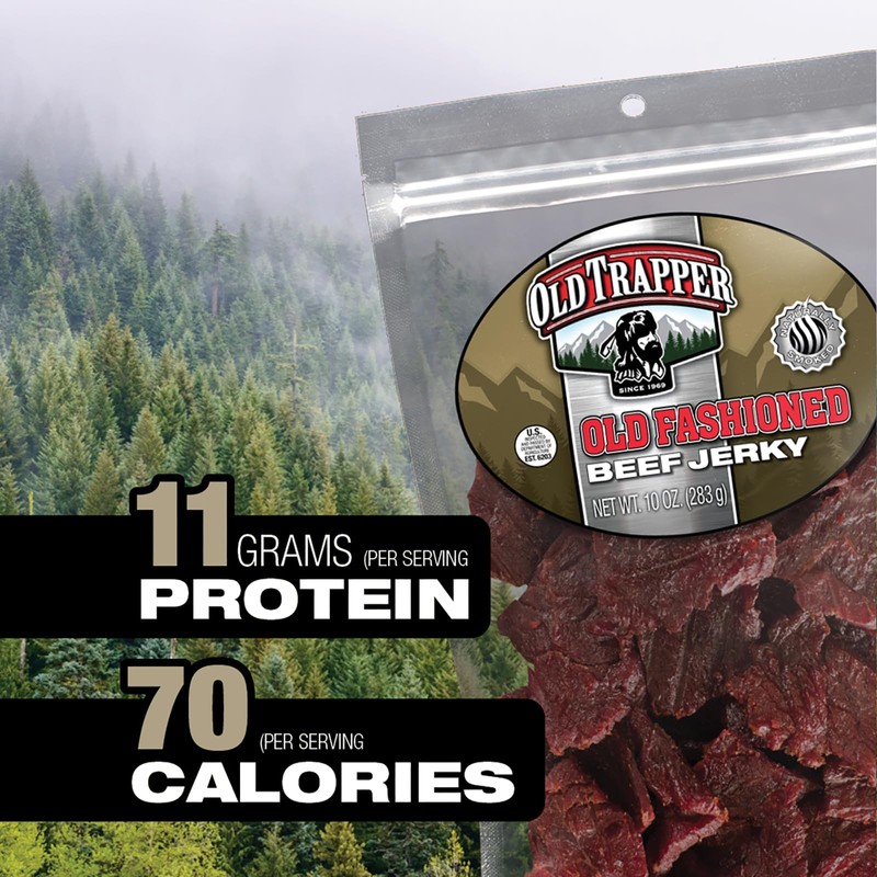 Old Trapper Beef Jerky, Old-Fashioned 10-Ounce Bag, Tender Meat Snacks