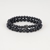 COAI CZ Pave Skull Charm Matte Onyx Stone Bracelets M