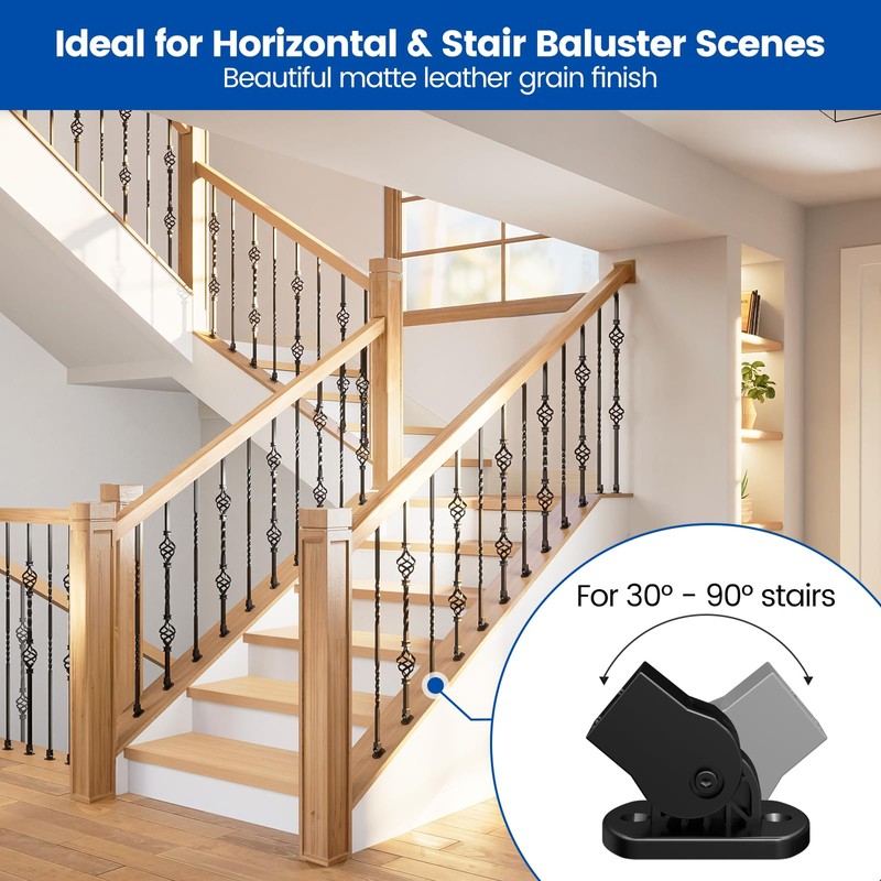 Muzata 50Pack Iron Baluster Shoes Swivel Shoes with Screws for