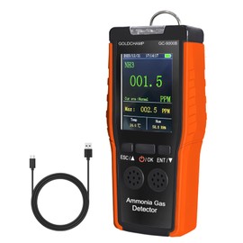 3-in-1 Ammonia Gas Detector with Alarm High Precision Sensor Measures 0~100PPM NH3, Temperature/Humidity, Suitable for Agricultural Households, Industrial Factories GC-9000B