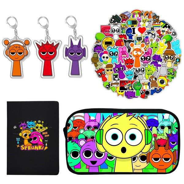 Cute Sprunk-i School Supplies Rhythm Box Stationery Set Includes Pocket