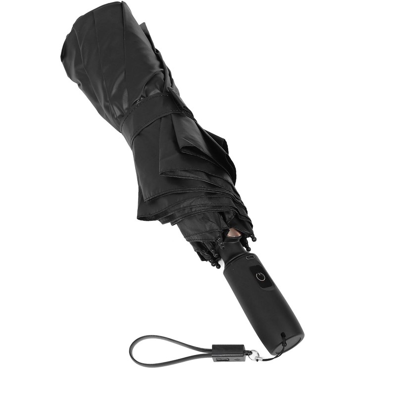 Portable Umbrella with Fan 8 Fiberglass Ribs Windproof Umbrella for
