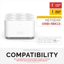 Adhesive Wall Mount for Netgear Orbi RBK13 Router, Strong VHB Adhesive, Easy to Install, Reduce Interference & Increase Range, Stick On & Screw-in Mounting by Brainwavz