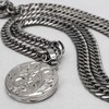 BFF Brand Coin Necklace, Double Curved, 6-sided Cut, Plumeria Maile