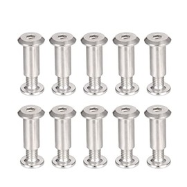 uxcell Screw Post Fit for 5/16"(8mm) Hole Dia, Female 6x15mm Belt Buckle Binding Bolts Leather Fastener Stainless Steel 10 Sets