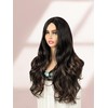 QUEENTAS 24 Inch Long Brown Wigs for Women with Highlights