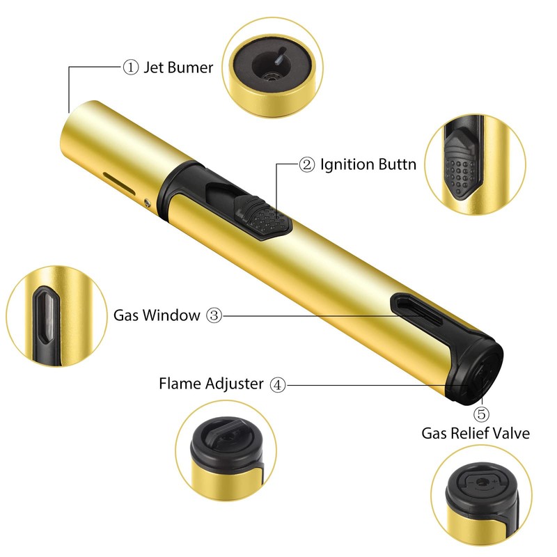 Navpeak Torch Lighter Windproof Jet Lighter, Refillable Butane Pen Shape