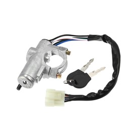 A ABSOPRO Ignition Key Switch Steering Lock Cylinder W/Key 48700-01G25 for Nissan D21 Pathfinder Manual Transmission Ignition Switch Steering Starter Switch Assembly 5 Pin Item Replacement
