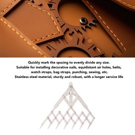 Expanding Sewing Gauge, Equal Distance Leather Belt Quick Mark, Equidistant Measuring Marking Drapery Guide Ruler, Equally Spacing Isometric Divider Ruler Tool (7 Teeth with Lock