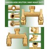 Hose Splitter 2 Way Heavy Duty, Solid Brass Full Flow
