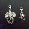 2pcs Dragon Clip on Charm, Gothic Flying Dragon Zipper Pull