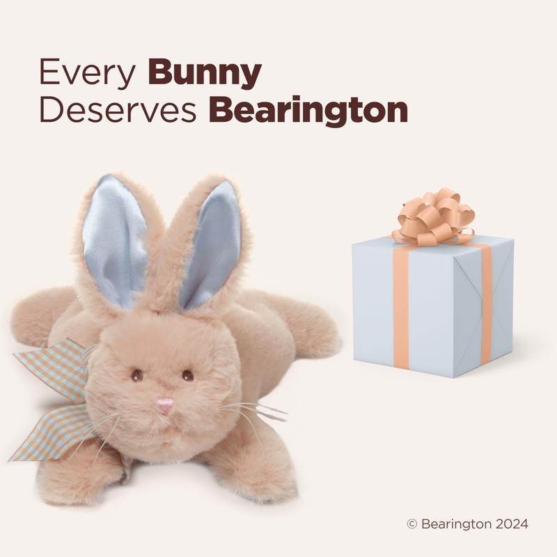Bearington Collection Baby Bunny Tail Plush Stuffed Animal Bunny with