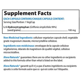 Alora Naturals - 5-HTP (5-Hydroxytryptophan) - Helps Support Emotional Well-Being, Raises Serotonin Levels - (60 Vegetarian Capsules)