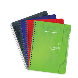 Clairefontaine - Ref 257C - Calligraphe Wire bound Notebooks (90 Sheets) - 11 x 17cm, Squared Ruling, 70gsm Superfine Vellum Paper - Assorted Colours (Pack of 10)