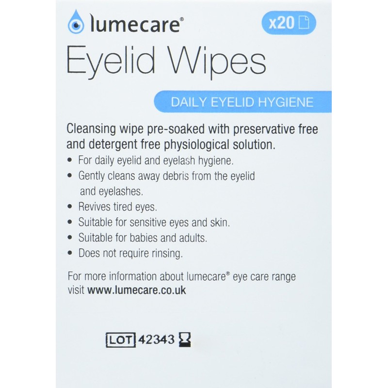Lumecare Eyelid Wipes (4 Boxes, 80 Wipes)