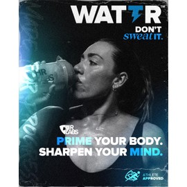 HR Labs WATTR™ Electrolyte Loaded Hydration Powder with Energising B Vitamins. 40 Servings, 320g, 7 Great Tasting Flavours (320g, Peach & Pomegranate)