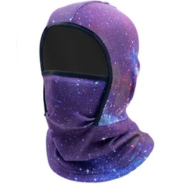 woogwin Kids Balaclava Ski Face Mask Windproof Neck Warmer Winter Fleece Face Scarfare Gaiter for Boys Girls(Galaxy)