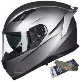 ILM Snowmobile Motorcycle Helmets Full Face with Anti-Fog Pinlock for Cascos para Motos Mens Women Heated Shield Optional DOT Model-129(Matte Black, XL)