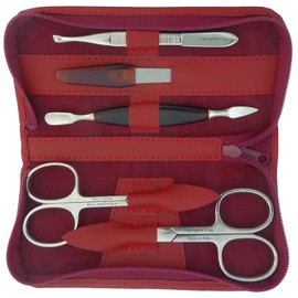 Tenartis 5-Piece Manicure Case Made of Genuine Leather With Zip