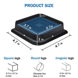 ANNKUT Bed Risers 1 Inch Heavy Duty, Furniture Risers for Bed Desk Table Sofa Couch ，Oversized Bed Lifts Risers, Support up to 5000 Lbs(4 Pack Black)