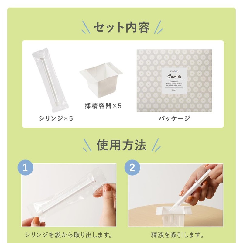 CHINAVI ちゃいなび 妊活用 シリンジ キット 5回分 Comish コミッシュ 気軽に始めやすい スターターキット