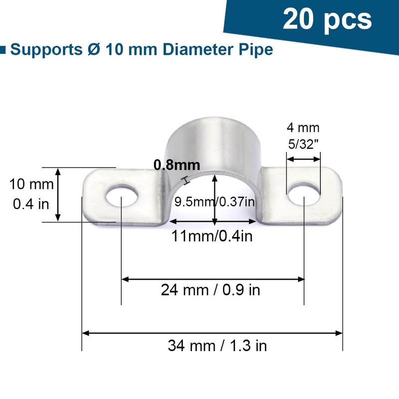 3/8 Inch Stainless Steel Conduit Clamps 2 Hole Pipe Clamps