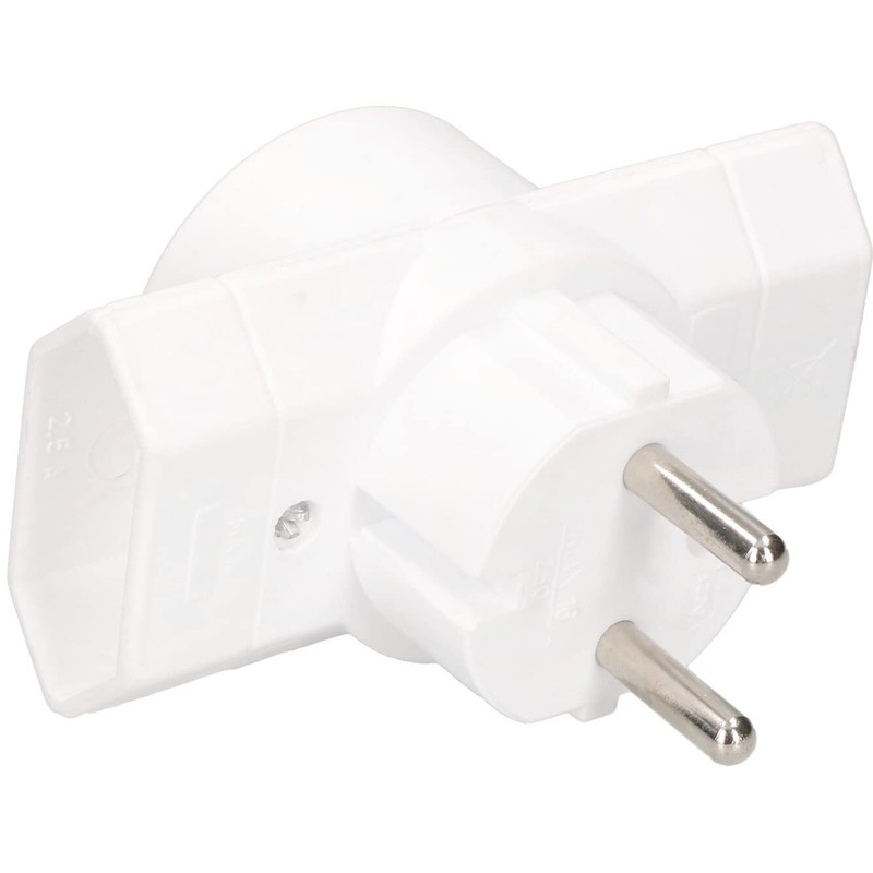 KOTARBAU® Multi Socket White Triple Sockets Earth Two Flat and