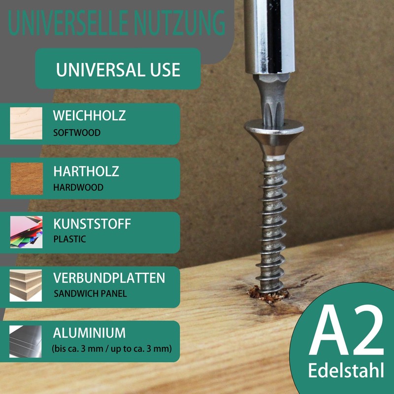 Chipboard Screws with Countersunk Head and Torx Drive (TX) Made