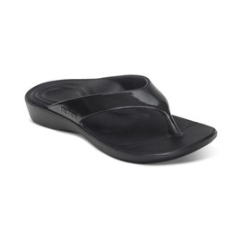 Aetrex Women's Maui Slipper, Black Gloss, 7