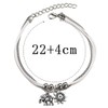 Handcess Boho Double Row Anklet Silver Elephant Ankle Bracelet Braided