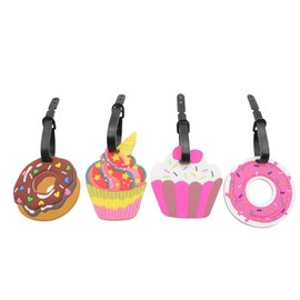 Mziart Colorful & Funny Luggage Tags for Women Travel Baggage Tags Suitcase Bag Labels Backpack Identifier, Set of 4