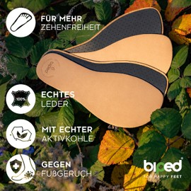biped minimal sole LEDIGOS - 2 Pairs of Insoles for Minimal and Barefoot Shoes - Premium Leather Soles with Activated Carbon Filter - for Adults and Children (44)