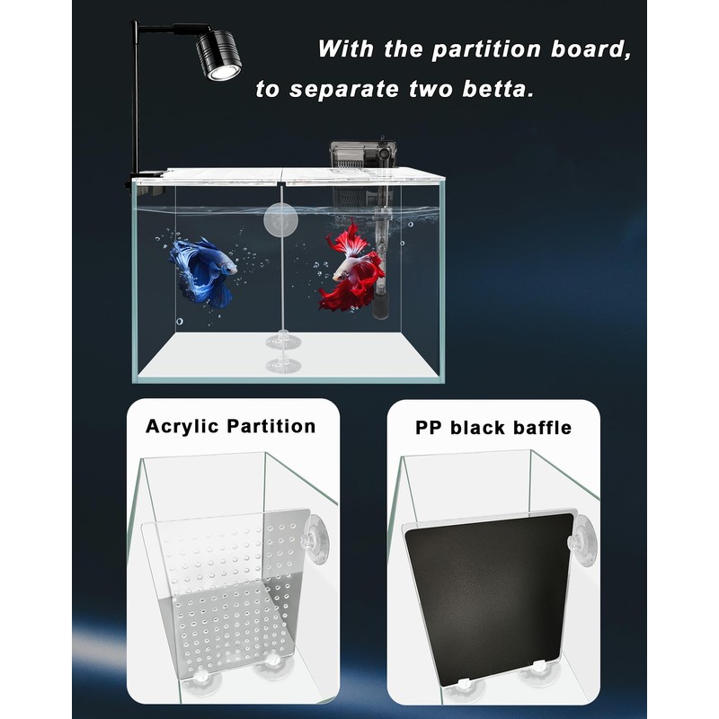 iPriro Fish Tank, 3 Gallon Ultra-Clear Glass Fish Aquarium, with