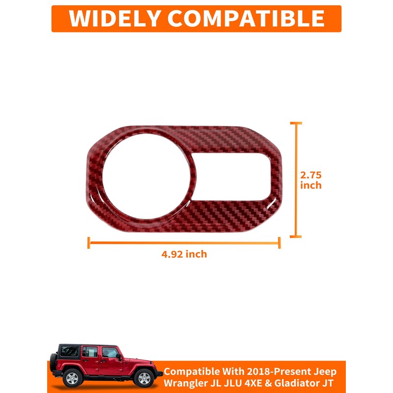 Savadicar Red Carbon Fiber Interior Accessories - Headlight Switch Trim