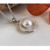 Schöner-SD 925 Silver Necklace with Pearl Pendant Freshwater Pearl Cubic
