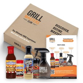 Grill Masters Club Flavor Game Strong​ BBQ Box | Premium BBQ Spices Sauces, and Seasoning for the Ultimate Grill Master | Essential for Cooking, Grilling, and Smoking | Perfect Grill Gift for Men & Women