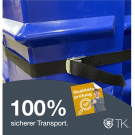 TK Gruppe Timo Klingler Lashing Straps 250 cm with Clamping Lock, Fastening Strap for Attachment with Tension Straps during Transport, Camping, Load Securing