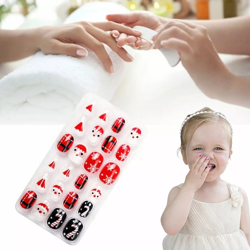 Ugaaiya Tips Uñas Navidad Postizas Adheribles Kawaii Decoradas