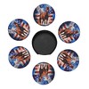 AKMCBSH Set of 6 American Flag Eagle Horse Coaster -