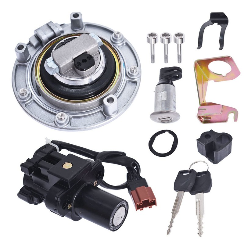 GENRICS Motorcycle Ignition Switch Fuel Gas Cap Seat Lock Key