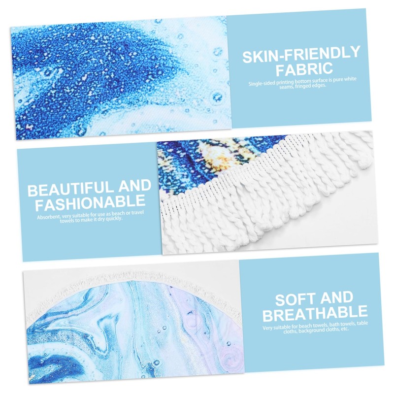 ULTECHNOVO 1Pc Beach Towel with Quicksand Pattern Unique Round Towel