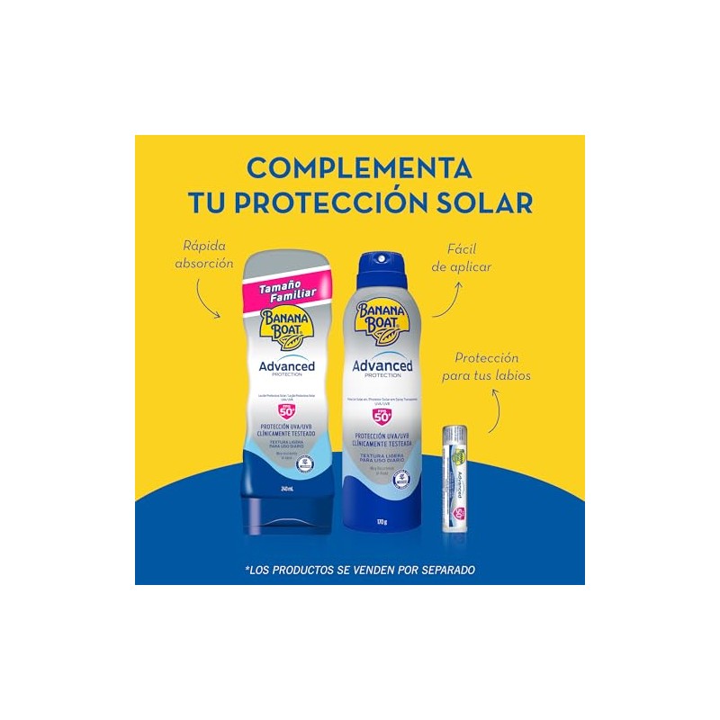 Banana Boat Advanced Protection Protector Solar 50 FPS Loción de