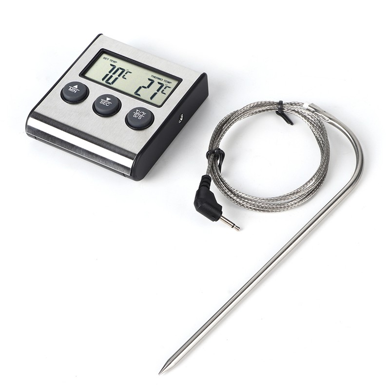 Kitchen Digital BBQ Thermometer Cooking Meat Grilling Thermometer With Timer