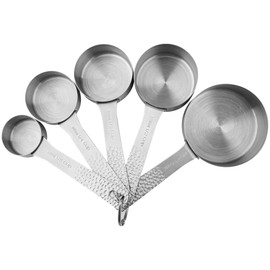 Nstezrne Measuring Cups and Spoons Set, Stainless Steel Measuring Cups and Spoons Set, Metal Measuring Cups with 1/8 Measuring Cup Set, Dry Measuring Cups Set, Kitchen Food Measuring Cups and Spoons